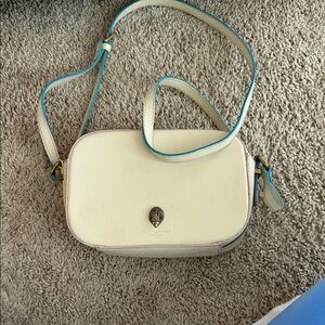 kurt geiger- Cream Crossbody Bag with Blue Accents
